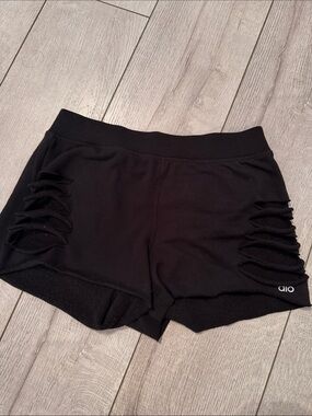 ALO Yoga Black Side-Slit Athletic Shorts